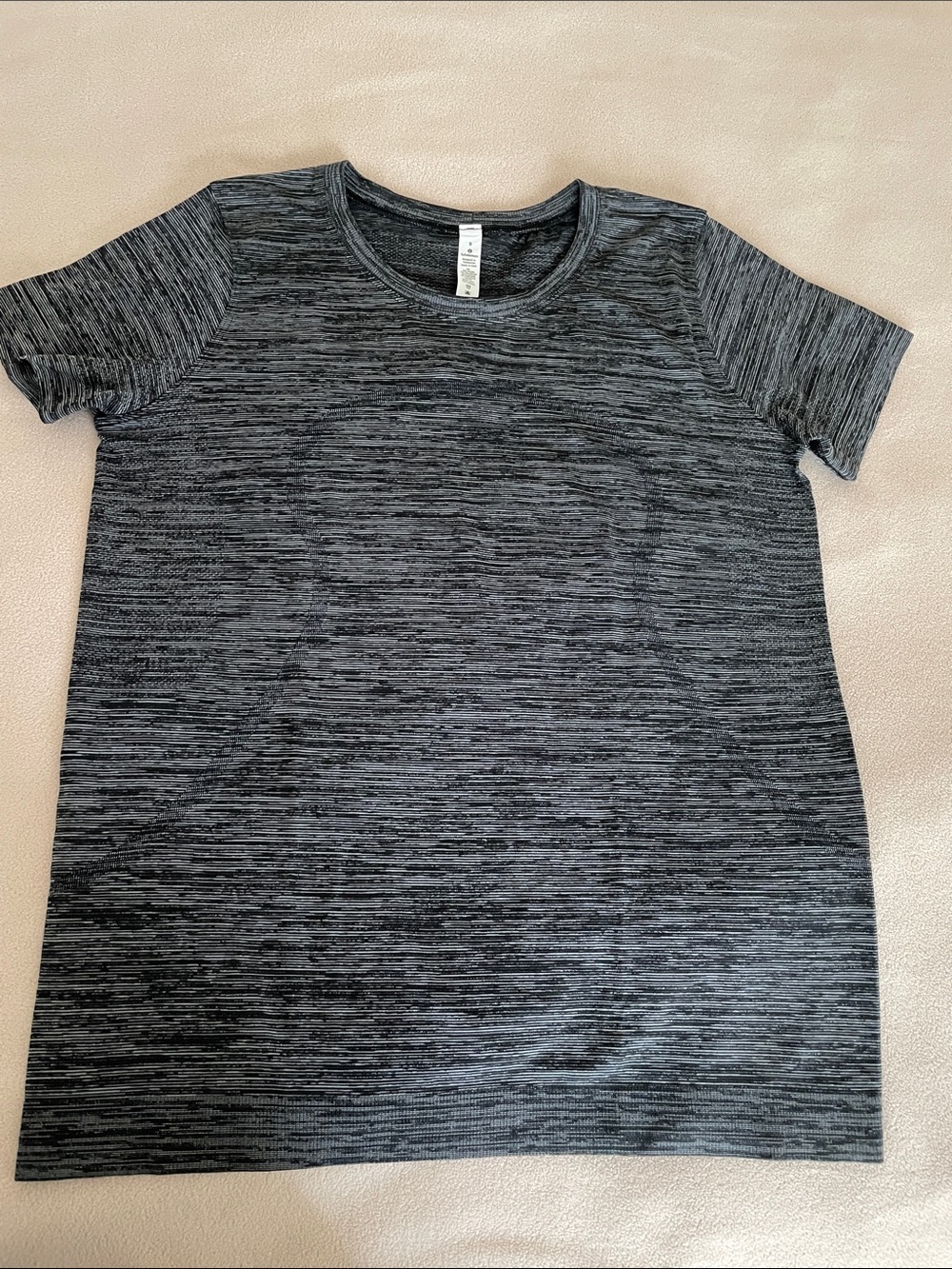 lululemon athletica Black Heathered Crew Neck Tee